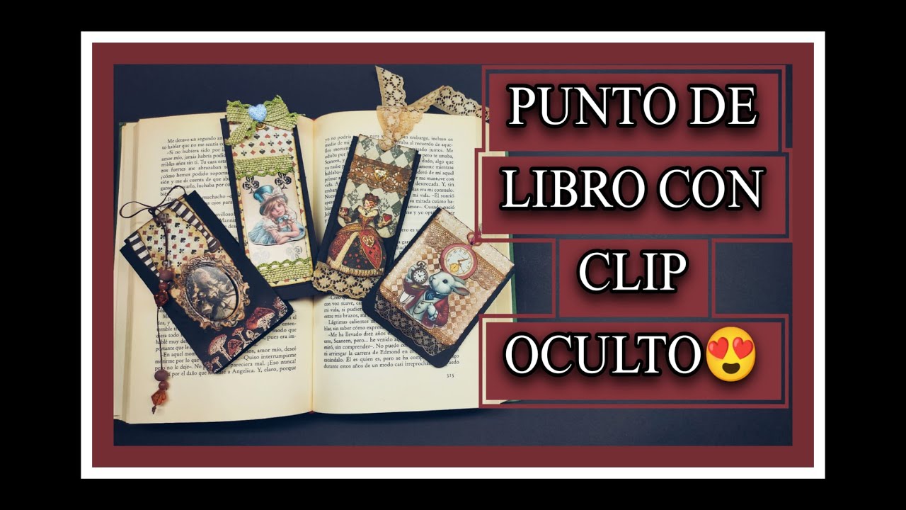 📙📚PUNTO DE LIBRO CON CLIP OCULTO 📚📙#scrapbooking #diy #libros #marcapaginas 
