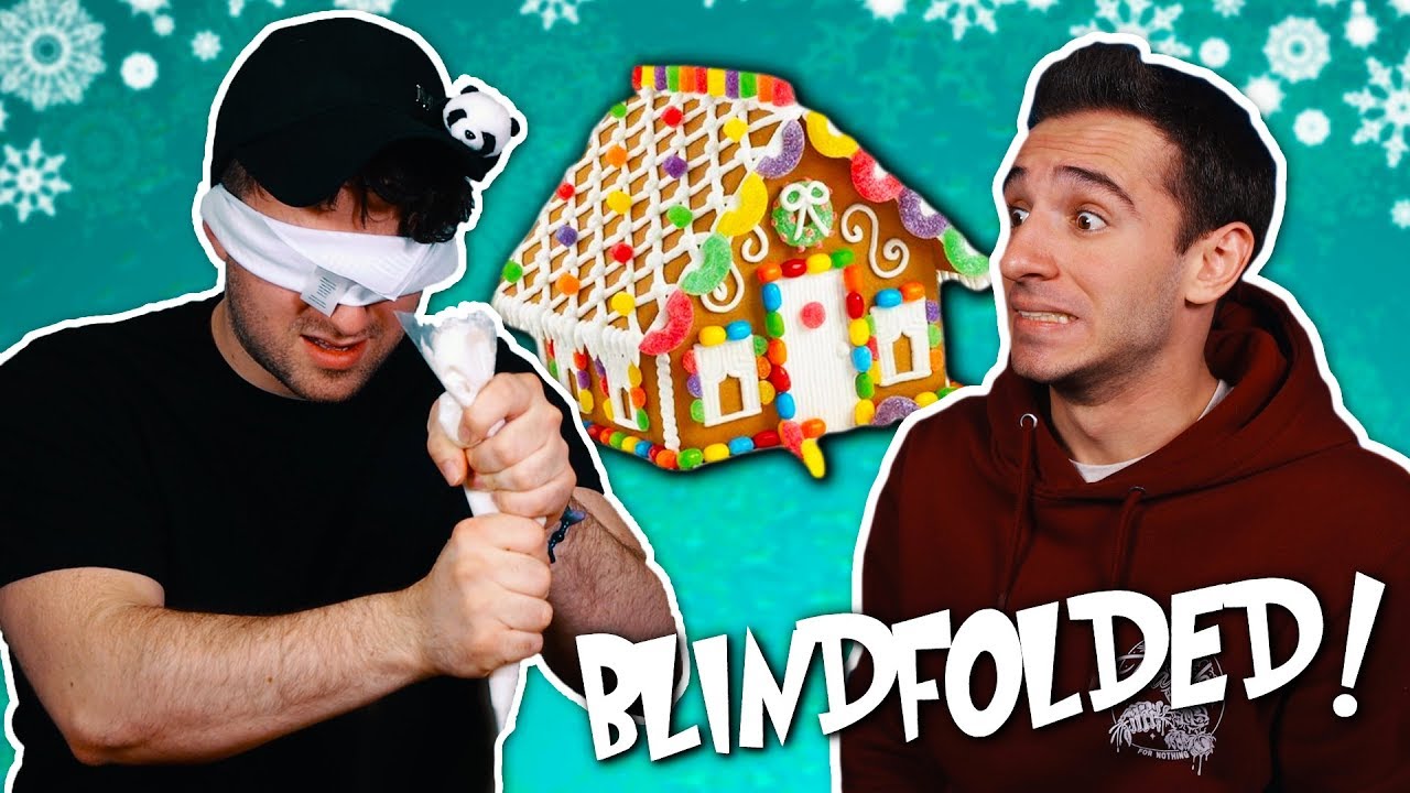BLINDFOLDED GINGERBREAD HOUSE COMPETITION!