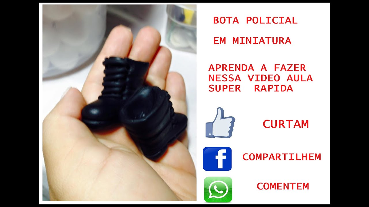 BOTA POLICIAL FEITA DE BISCUIT ( MODELAGEM RÁPIDA )