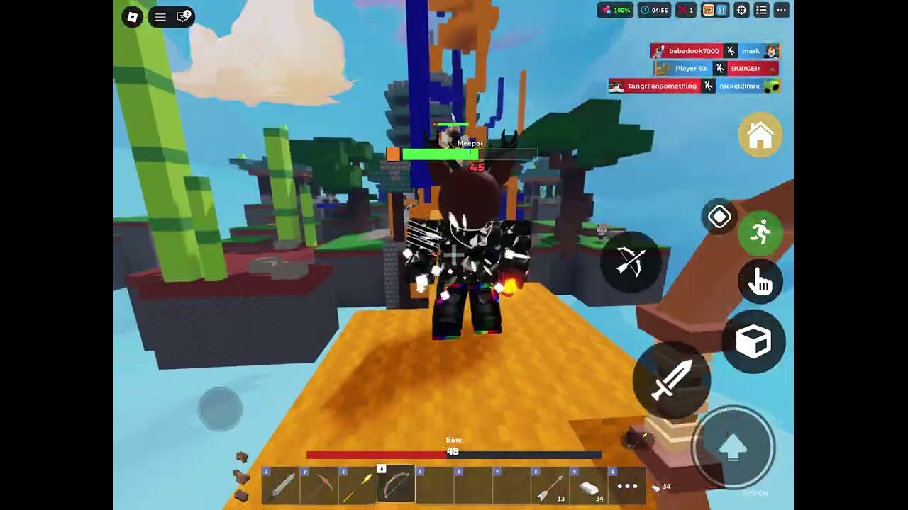 Me playing Bedwars part 3! (No Commentary- Playing with Gamer Blox)#roblox #bartsimpson #cool #funny