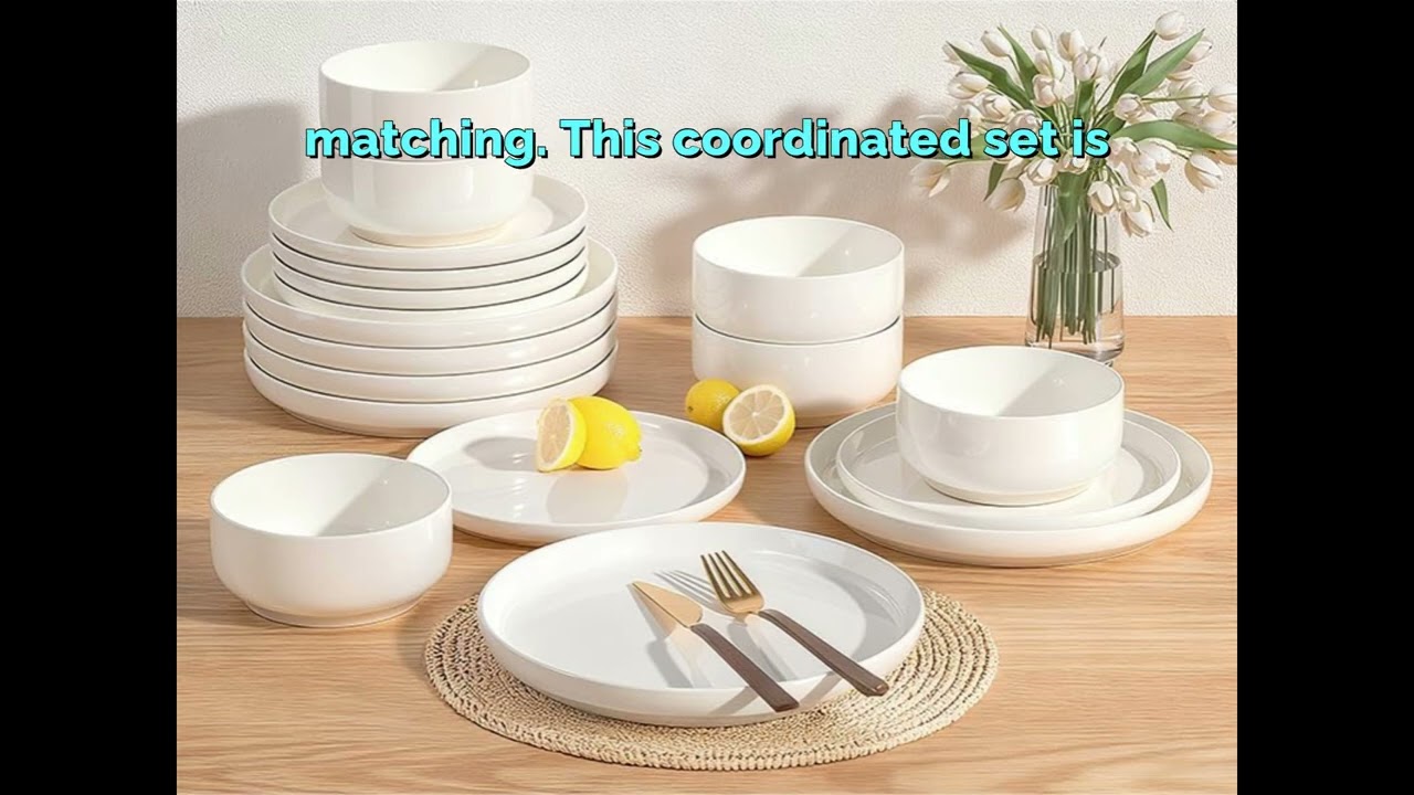 Plates and Bowls Sets, Dinnerware Sets for 4, 12 #dinnerwar #plates #microwavesafe #dishwashersafe
