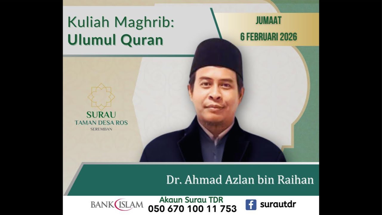 Surau Taman Desa Ros is live : Ulumul Quran