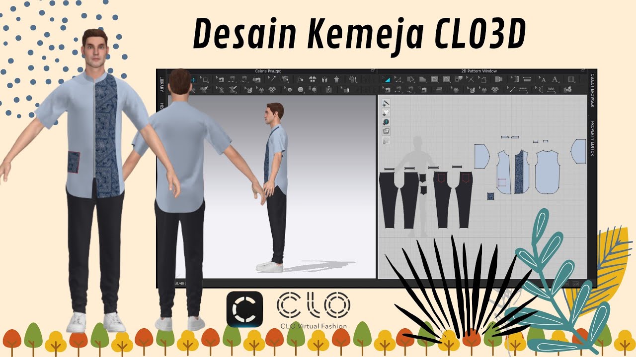 Tutorial Kemeja CLO3D || Desain Kemeja 3 Dimensi Untuk Pemula