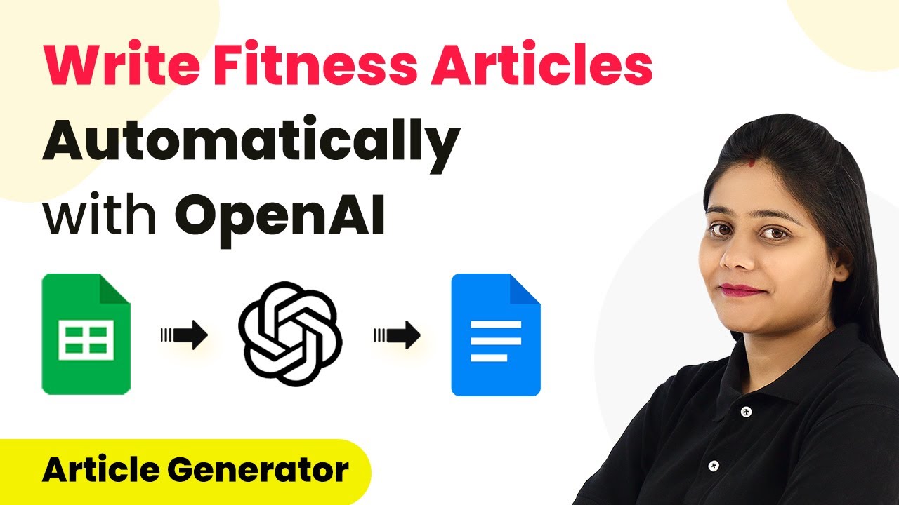 How to Write Fitness Articles Automatically using OpenAI - Article Generator