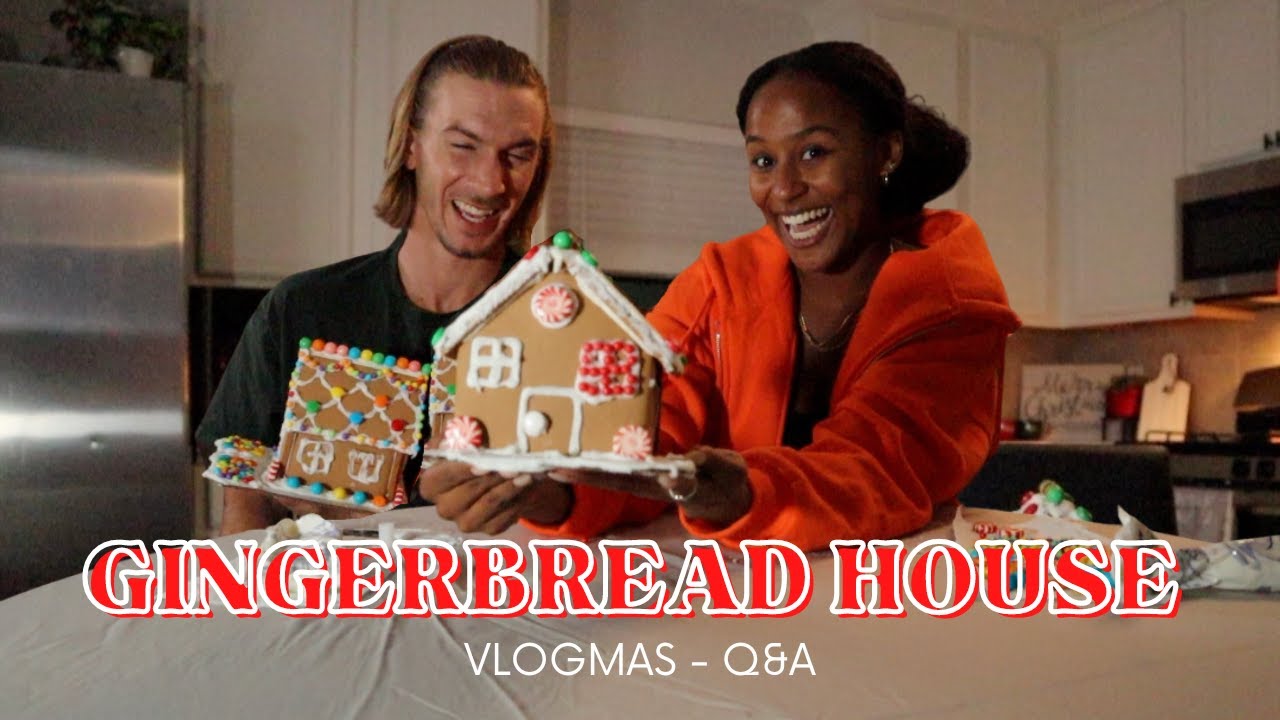 GINGERBREAD HOUSE DECORATING | COUPLES Q & A | VLOGMAS