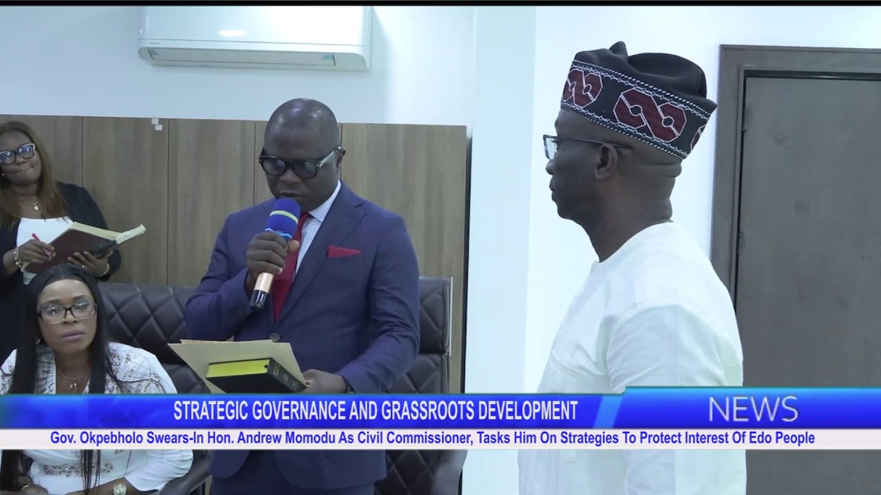 Gov. Okpebholo Swears In Hon. Andrew Momodu As Civil Commissioner