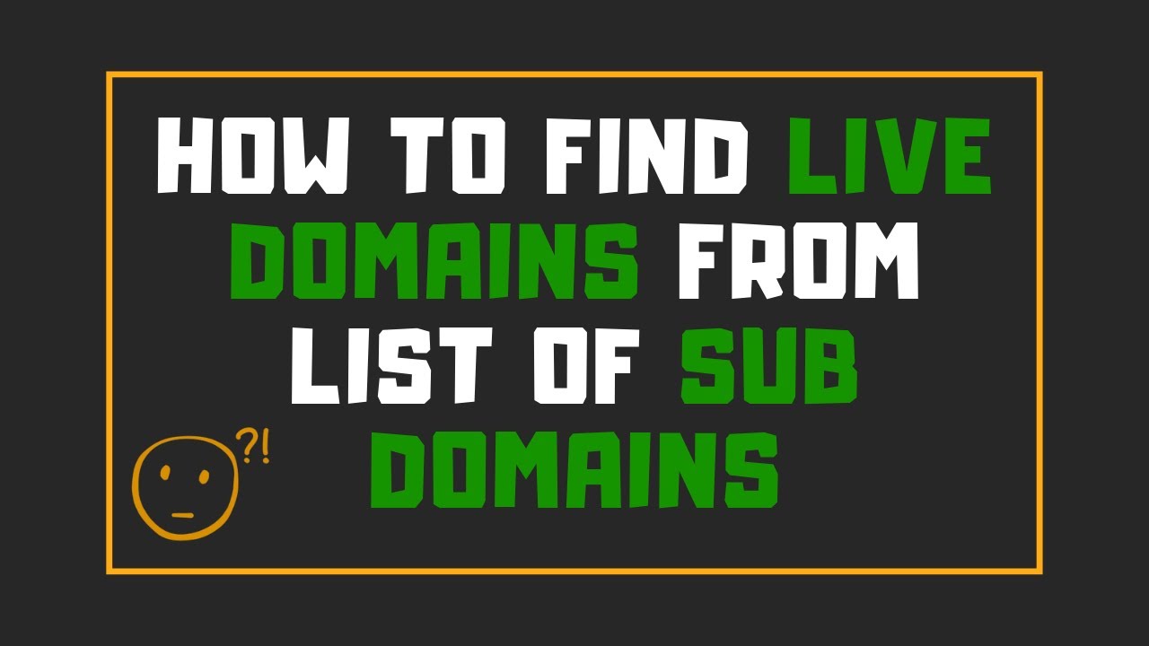 How to find live domains from list of subdomains - ( தமிழில் )