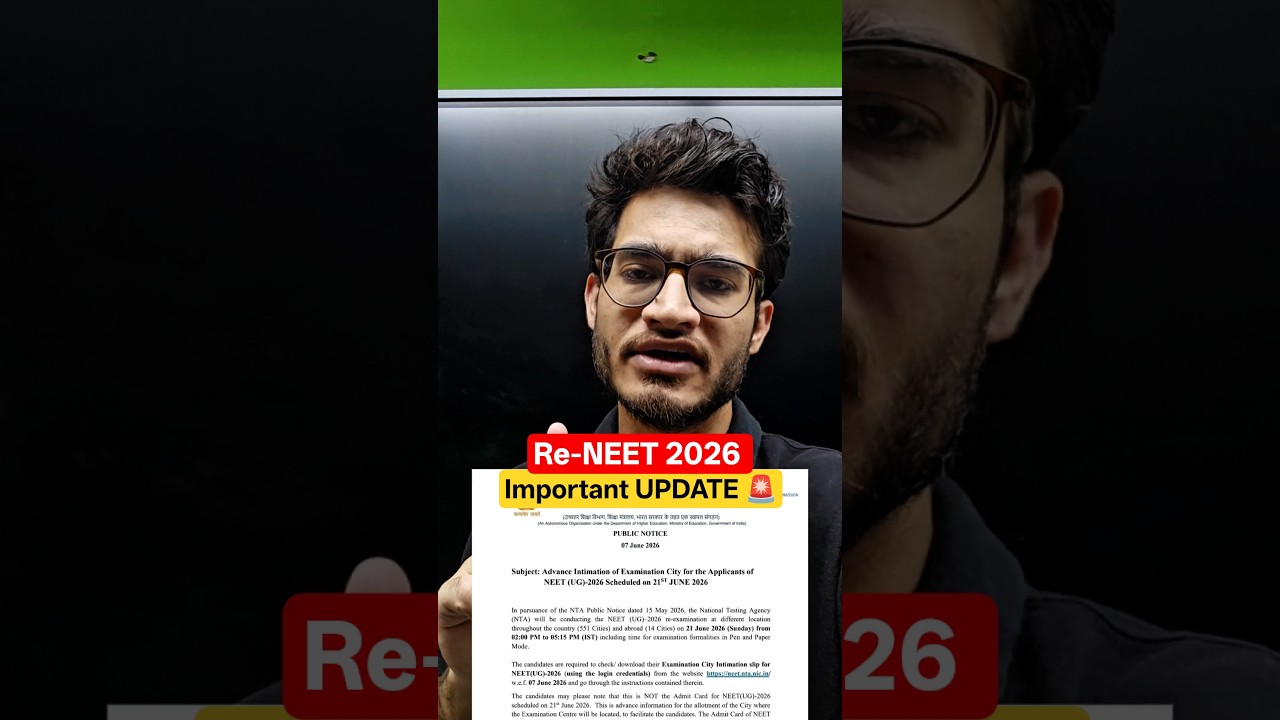 RENEET 2026 - Important Update from NTA🚨 #neet #pw #reneet