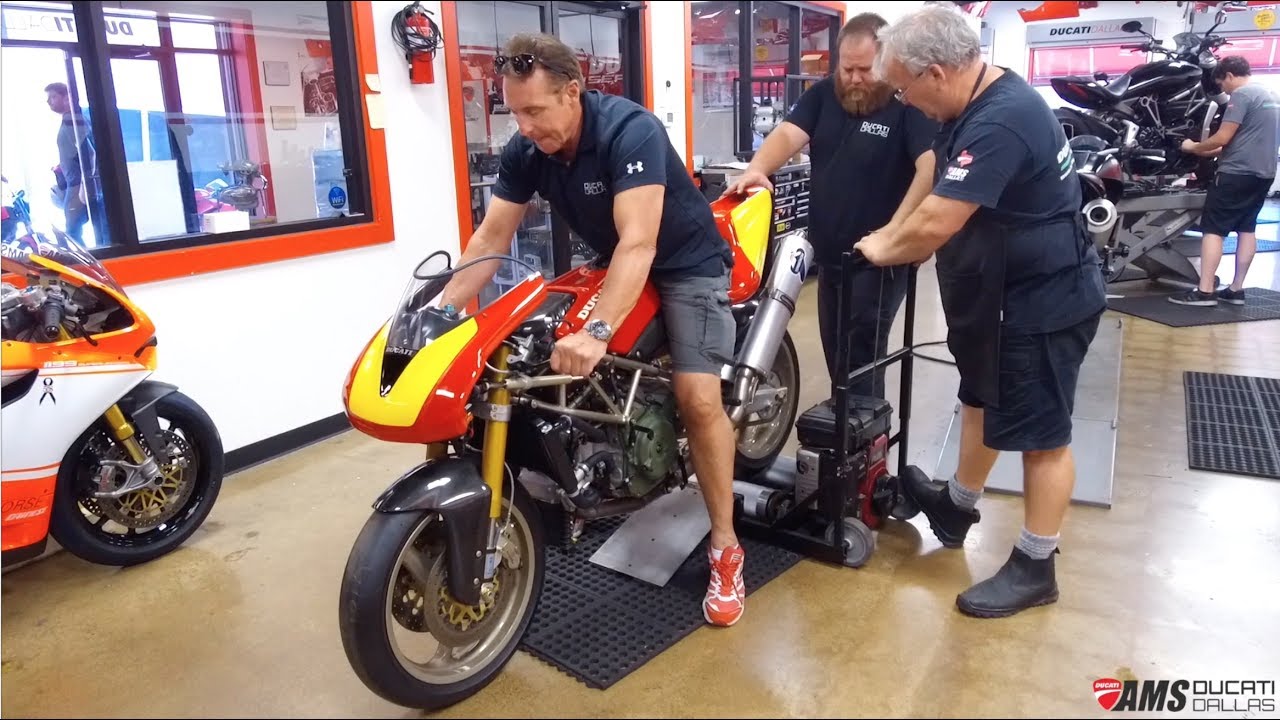 Ducati Supermono Startup At AMS Ducati Dallas