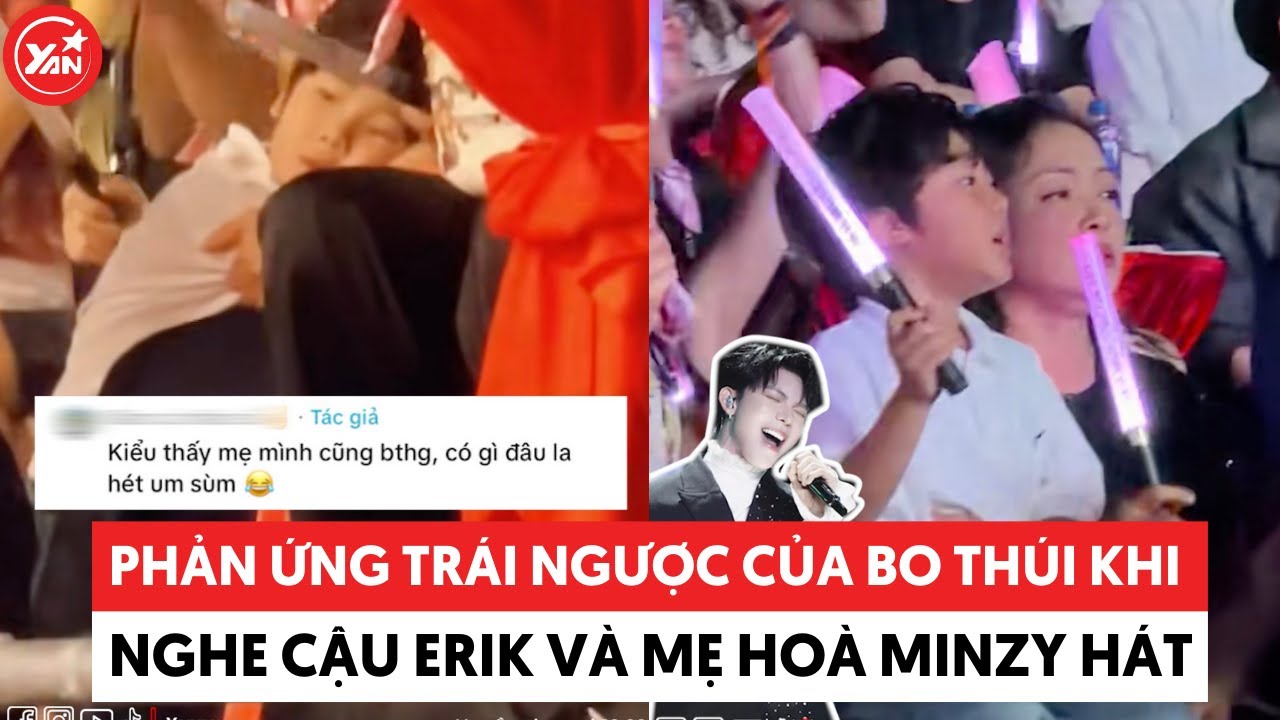 Phản ứng trái ngược của Bo Thúi khi nghe cậu Erik và mẹ Hoà hát #hoaminzy #erik