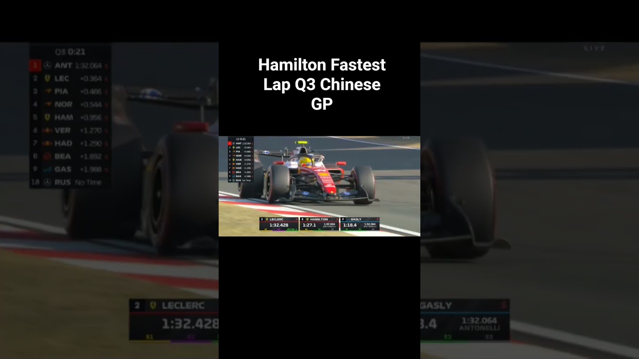 Hamilton Fastest Lap Q3 Chinese GP