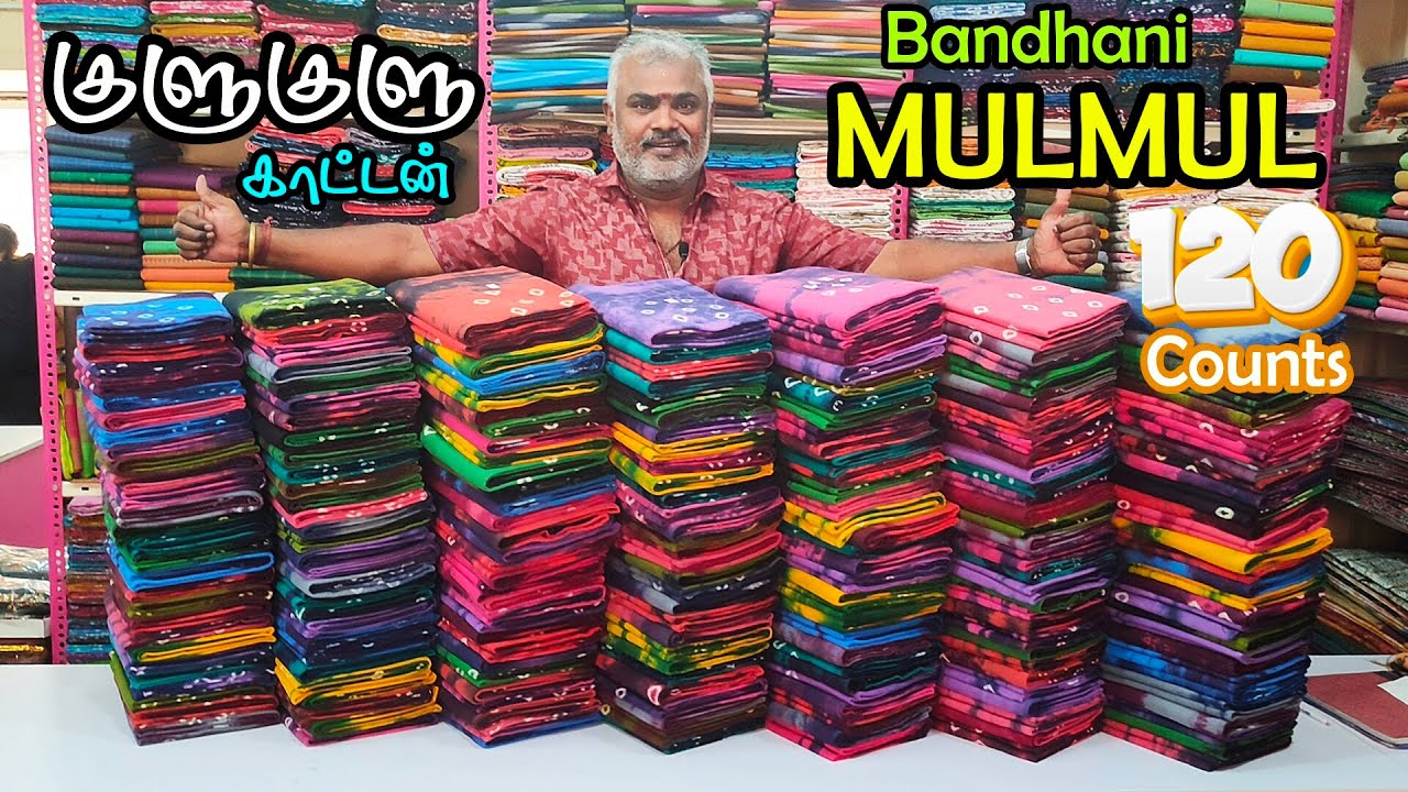 New Model Bandhnai tie and dye Designs 120 Counts MulMul Cotton Sarees Collection | KLMN Fashion |