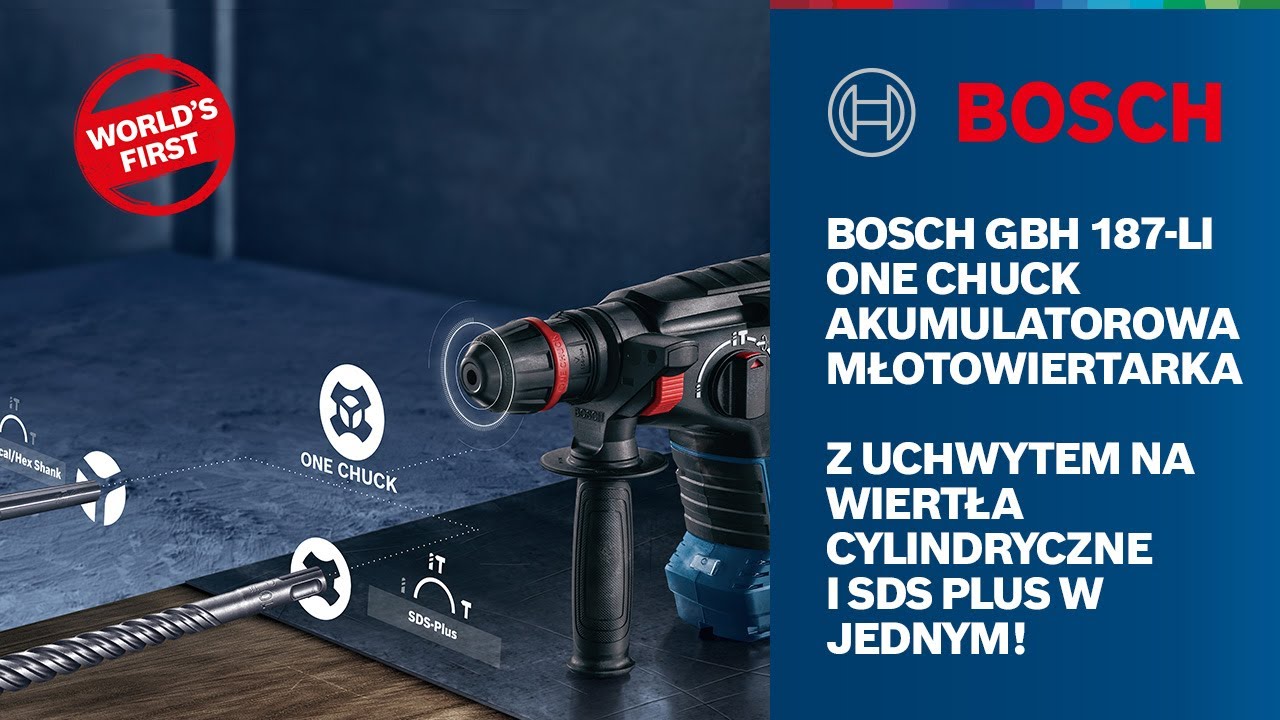 Akumulatorowa młotowiertarka BOSCH GBH 187 Li One Chuck