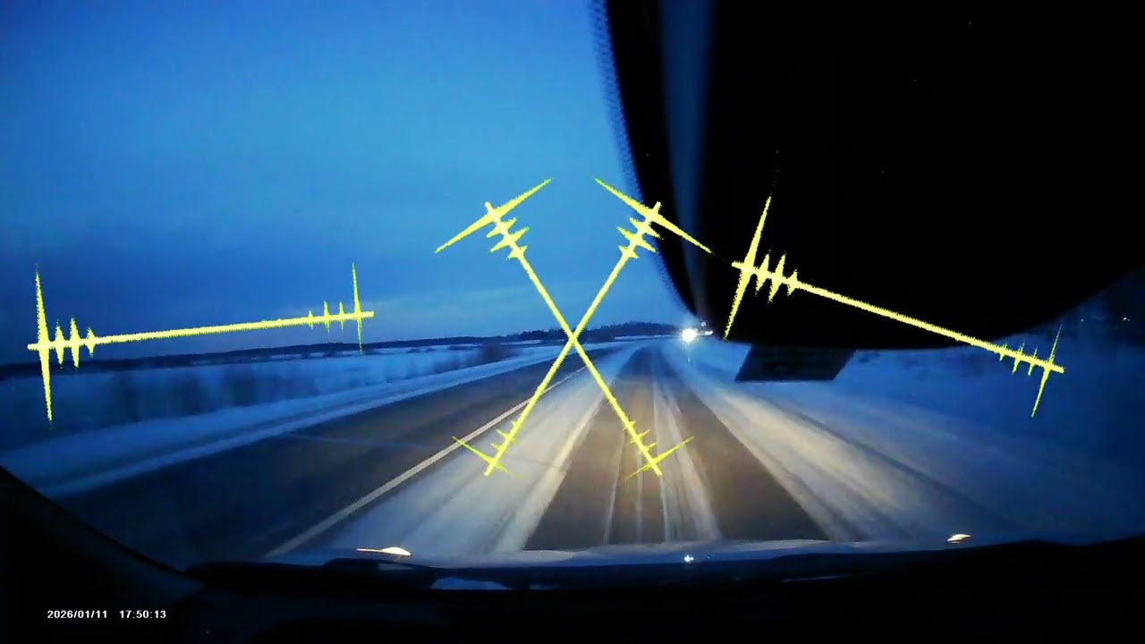 Dark mysterious sci-fi music road car trip