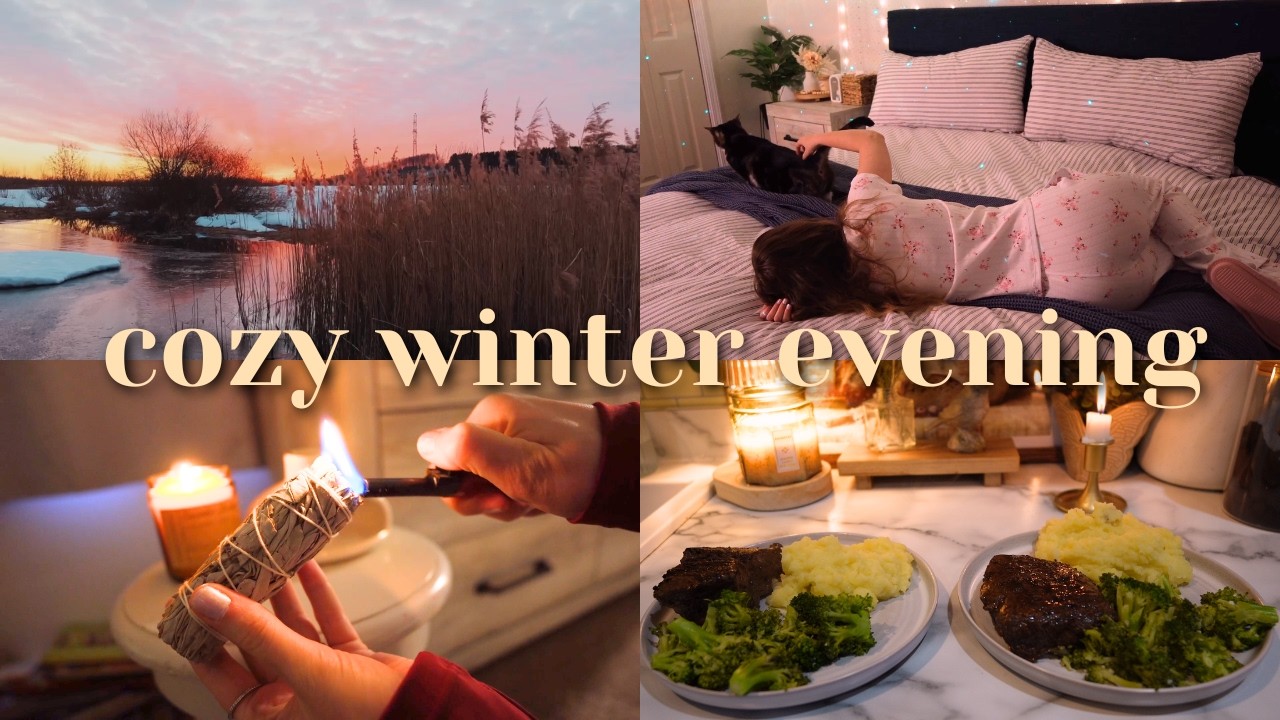 cozy night routine | gentle winter habits for waking up early | silent vlog