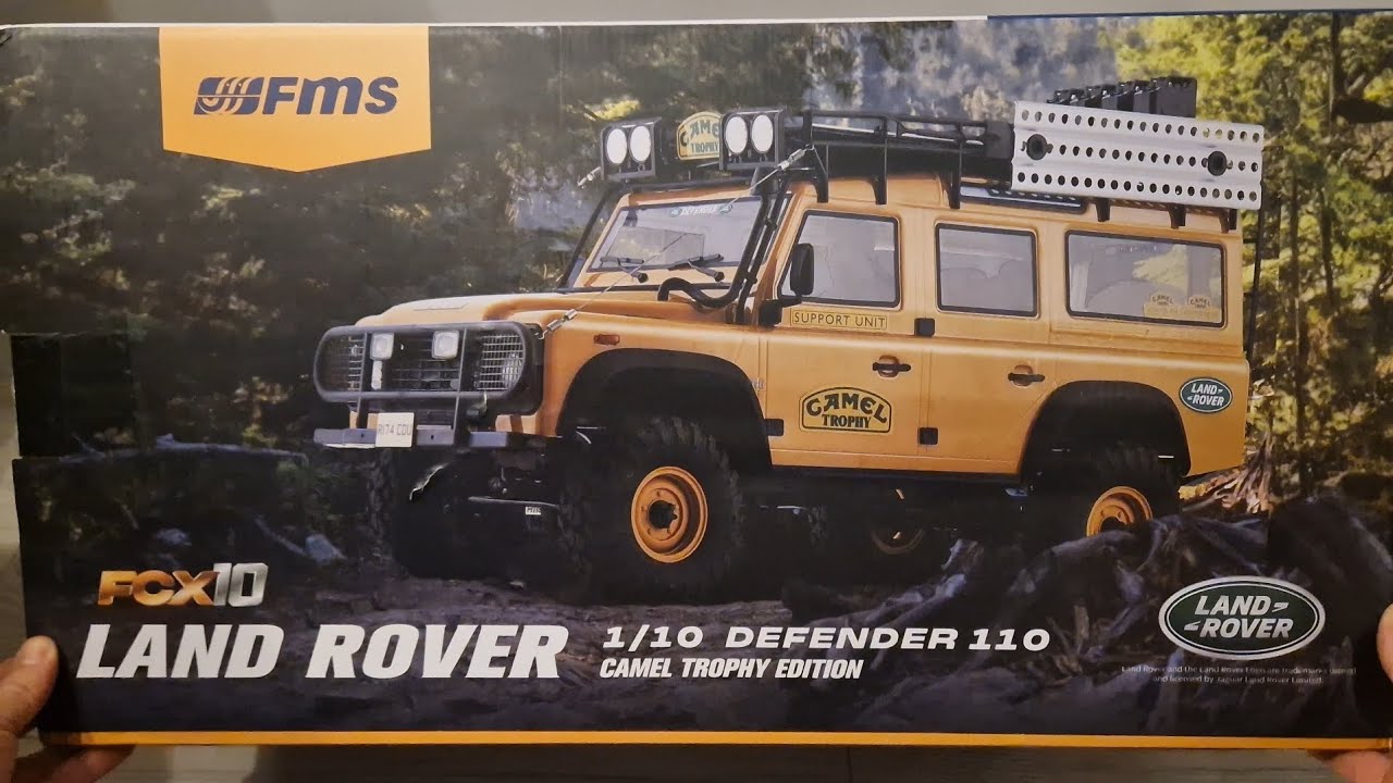 FMS FCX10 Land Rover Defender Camel Trophy Edition Unboxing #rccar #fms #rccrawler #unboxing