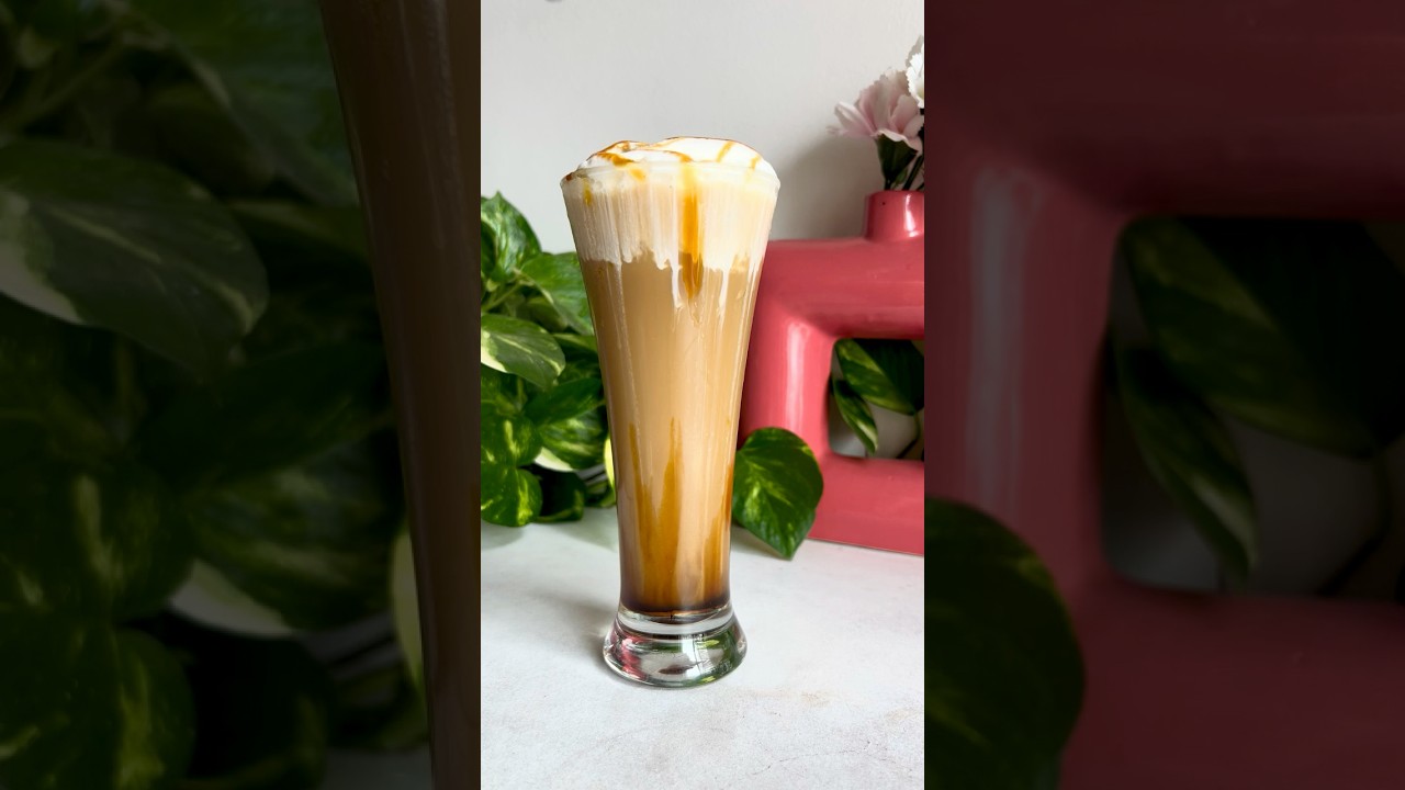 French Vanilla Latte in 1 Minute ☕✨ sleepy owl coffee prmix magic #premix #coffee #asmr