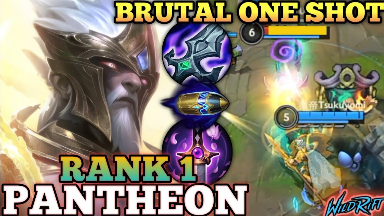 PANTHEON 100% ASSASSIN BUILD! ONE SHOT DELETE - TOP 1 GLOBAL PANTHEON BY 皇帝Tsukuyomi - WILD RIFT