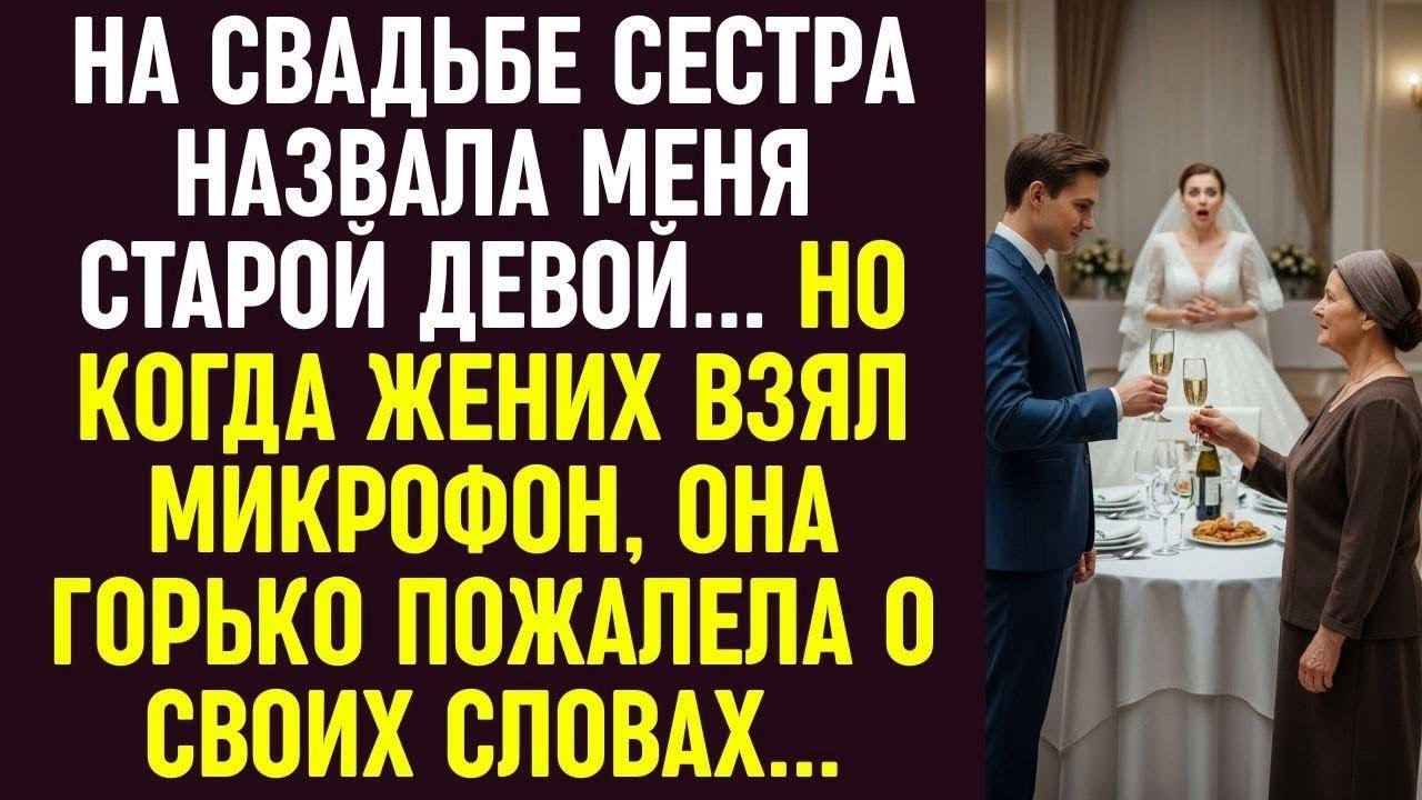 На свадьбе сестра назвала меня старой девой. Но когда жених взял слово, она горько пожалела об этом.