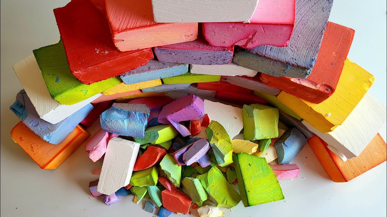 🫶🏻🥳 THANK YOU 13K YOUTUBE & 7K INSTAGRAM ♡ Wall of Dyed &  Fresh Gym Chalk Blocks w Chunks ♡ ASMR
