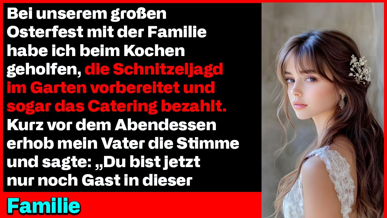 Bei unserem großen Osterfest mit der Familie habe ich beim Kochen geholfen, die Schnitzeljagd