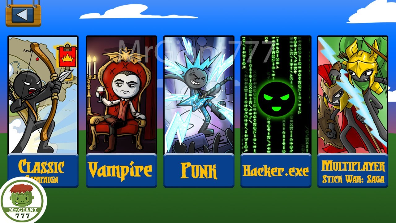UNLOCK TOURNAMENT PLAYER VAMPIRE, PUNK, HACKER.EXE, FINAL BOSS | Stick War Legacy Mod | MrGiant777