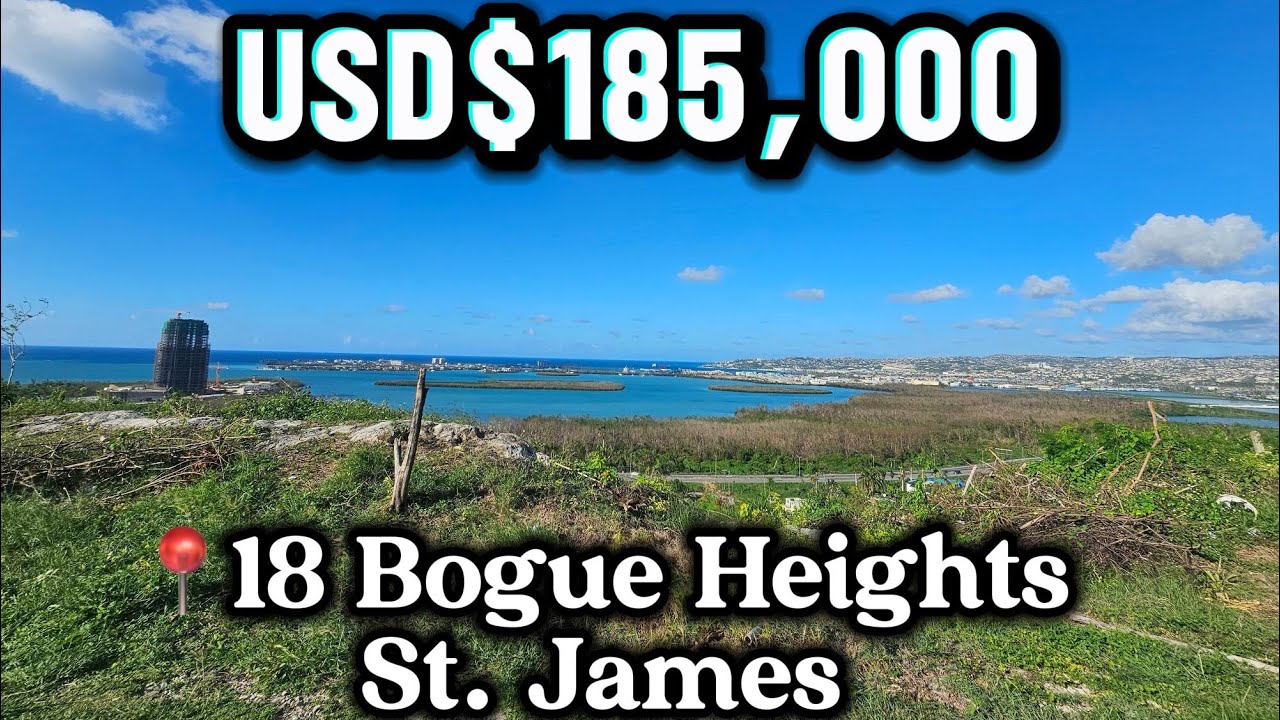 City and mountain view land for sale in Bogue Heights, St. James, Jamaica for USD$185k