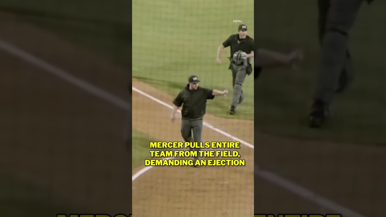 Samford outfielder Michael Gupton was ejected shortly after the umpires reviewed the play. #shorts