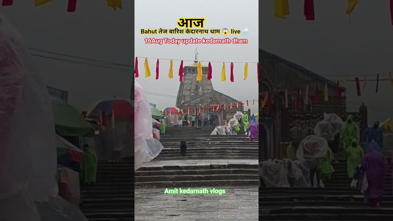 16 अगस्त today update kedarnath dham|| #kedarnathsanctury #kedarnath #weather #barish #live #shorts