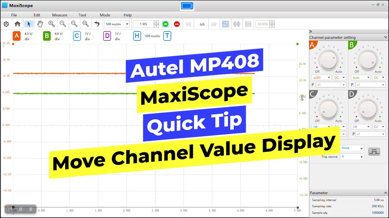 Autel MP408 / MaxiScope Quick Tip - Move Channel Value Display
