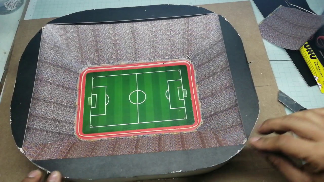 MAQUETA ESTADIO DE FÚTBOL MUY FÁCIL DE HACER