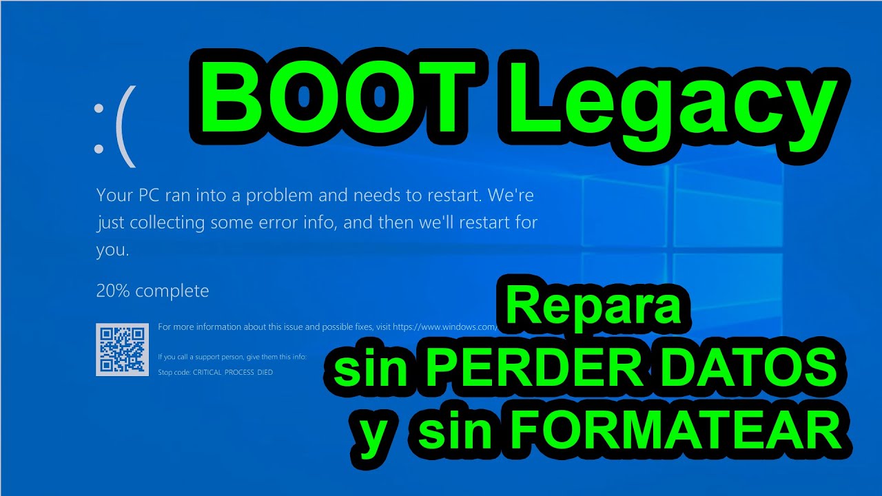 Reparar INICIO  de Windows 10 - Legacy
