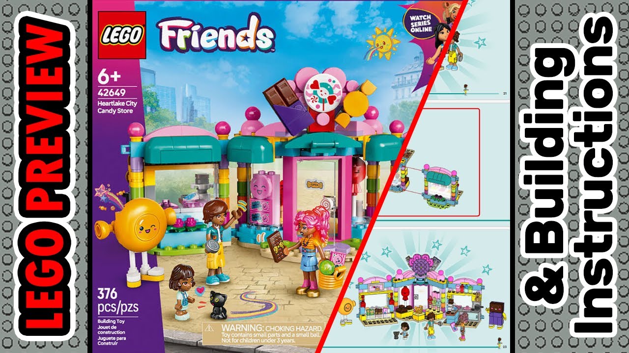 PREVIEW: 42649, LEGO Friends, Heartlake City Candy Store & Building Instructions! LEGO 2025