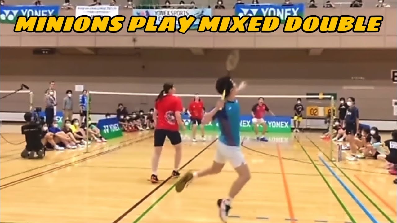 EXHIBITION MATCH MINIONS PLAY MIXED DOUBLE WITH JAPAN PLAYERS