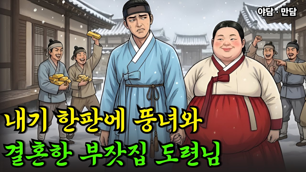 내기 때문에 뚱녀와 결혼한부잣집 도련님 |야담|옛날이야기|사연