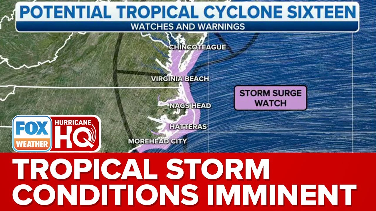 PTC 16 Strengthening, Tropical Storm Conditions Imminent For Coastal North Carolina