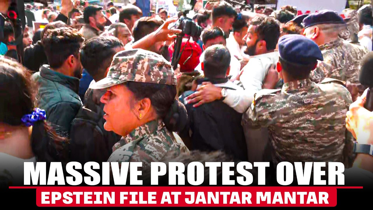 LIVE: Indian Youth Congress holds protest over Epstein File case at Jantar Mantar | Rahul Gandhi