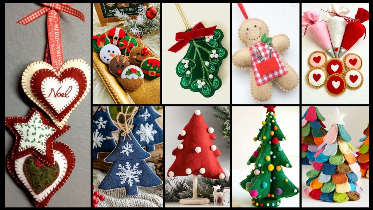 СУПЕРДЕШЕВЫЕ рождественские поделки из фетра 🎁 | Простые идеи для украшений и подарков своими рук...