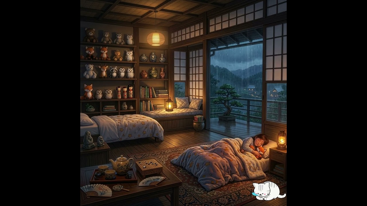 4 Hours Therapeutic Sleep Music 🌙 Light Rain, Soft Piano & Flute | Calm Mind & Deep Rest