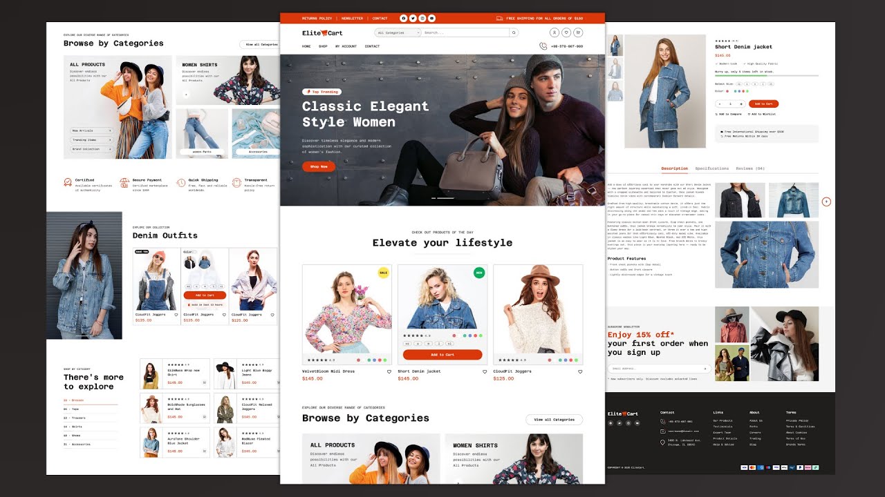 Frontend Projects | Create an Ecommerce Website Project in HTML CSS and JavaScript | Part 4