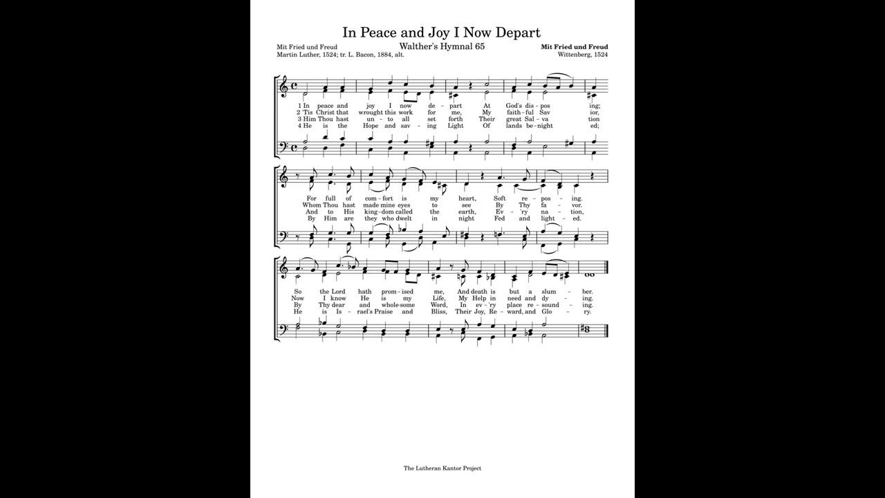 In Peace and Joy I Now Depart (Nunc Dimittis)