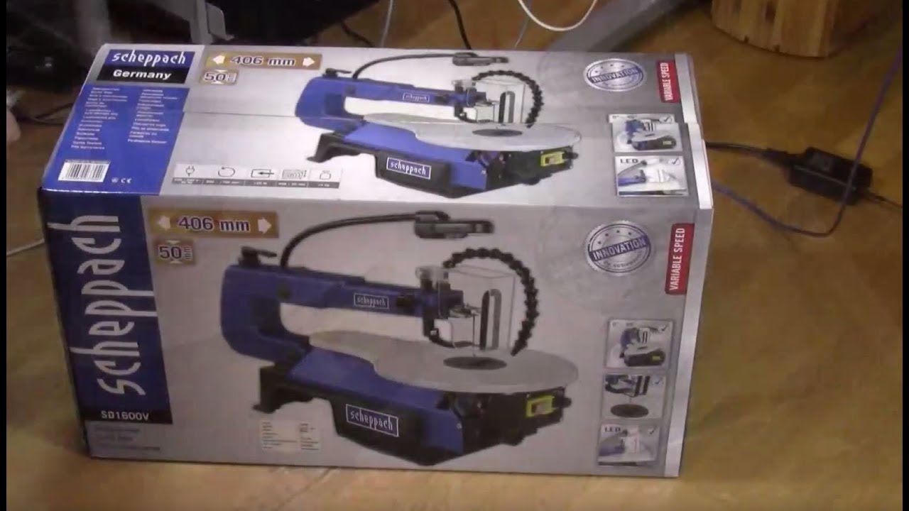 Scheppach SD1600V scroll saw. Unboxing and first run.