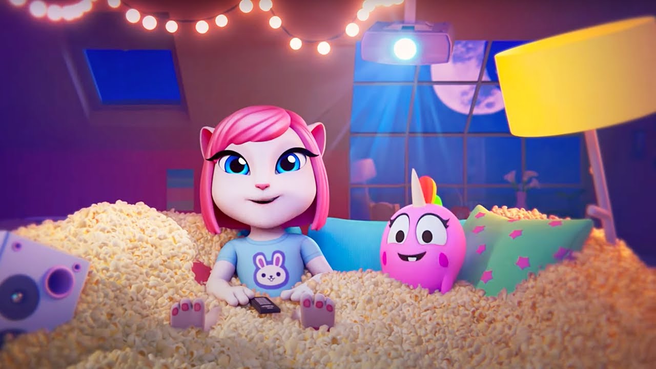 Talking Angela - Popcorn Movie Night | WildBrain Enchanted | Best Cartoon Collection