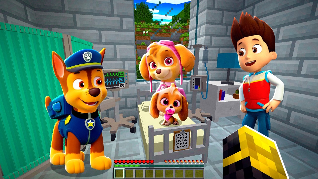 CHASE y SKYE PAW PATROL tienen un BEBÉ en MINECRAFT 😱
