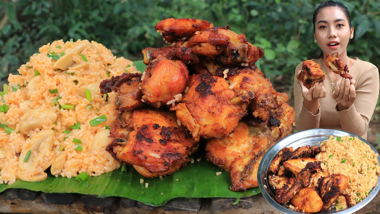 Cooking chicken crispy with rice fried recipe - Cooking skill