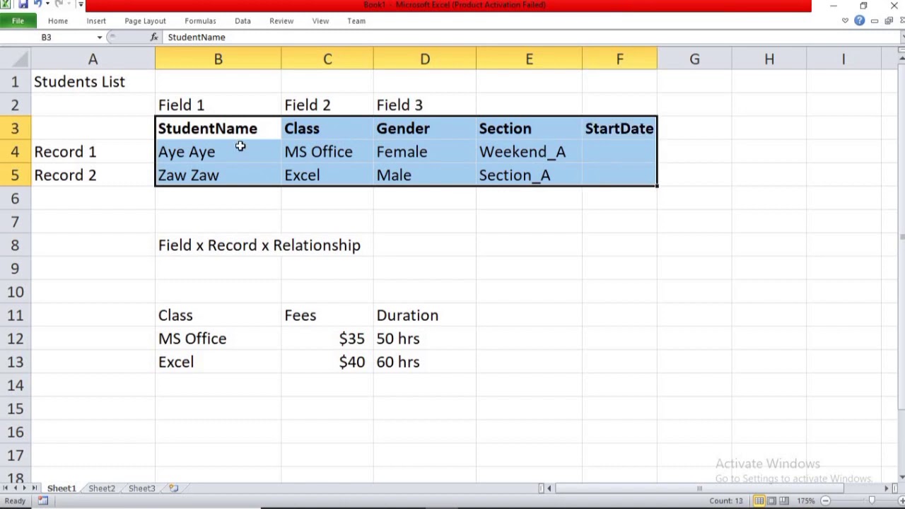 MS Access Database Tutorial Part1