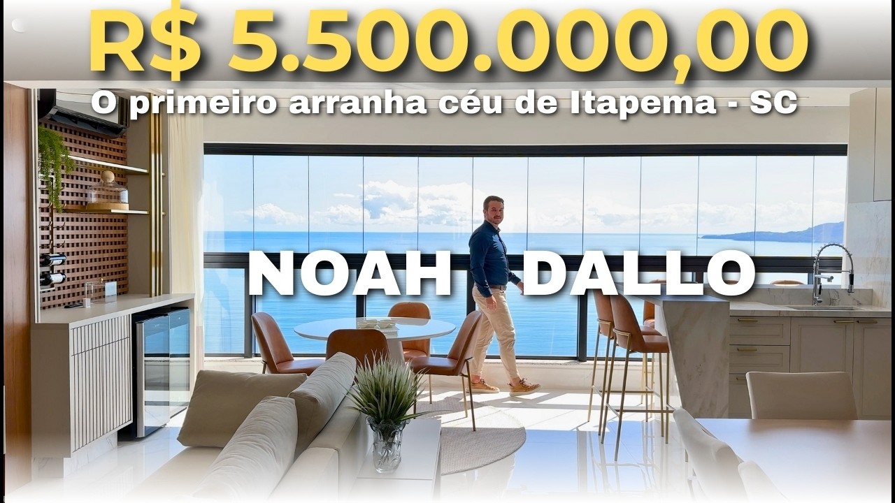 Apartamento com 4 SUÍTES e Vista DESLUMBRANTE no edifício Noah Dallo em Itapema - SC