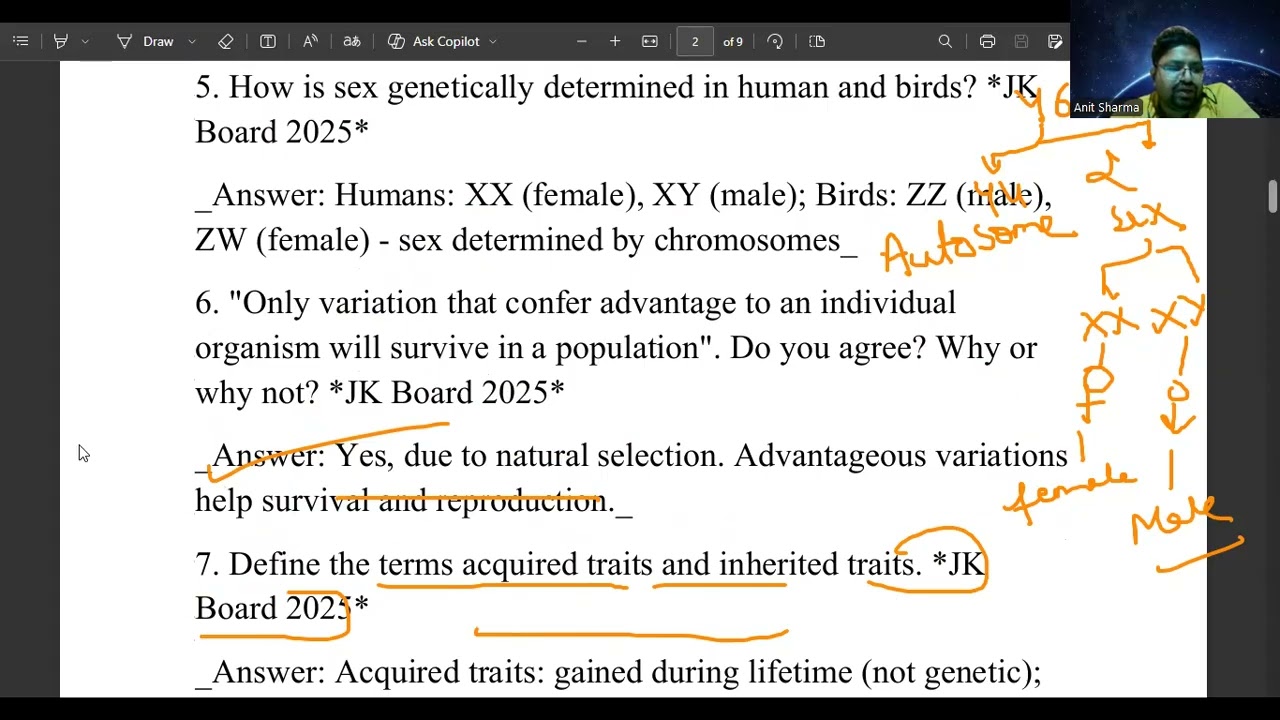 Genetics PYQs | JK Board & CBSE Class 10 | Detailed Solutions & Explanation