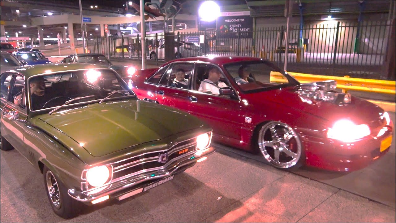 Ground pounding tuff cars go wild leaving car show @ Sydney Homebush Automotive Dimensions event