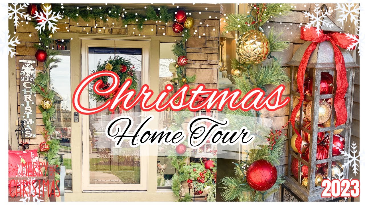 CHRISTMAS DECORATING 2023 | ENTRYWAY, FESTIVE FRONT PORCH DECORATING IDEAS | HOME TOUR